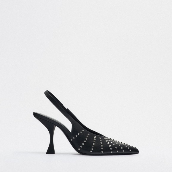✨SALE✨ ZARA STUDDED HEELED SLINGBACKS ✨SALE✨ - Picture 5 of 8